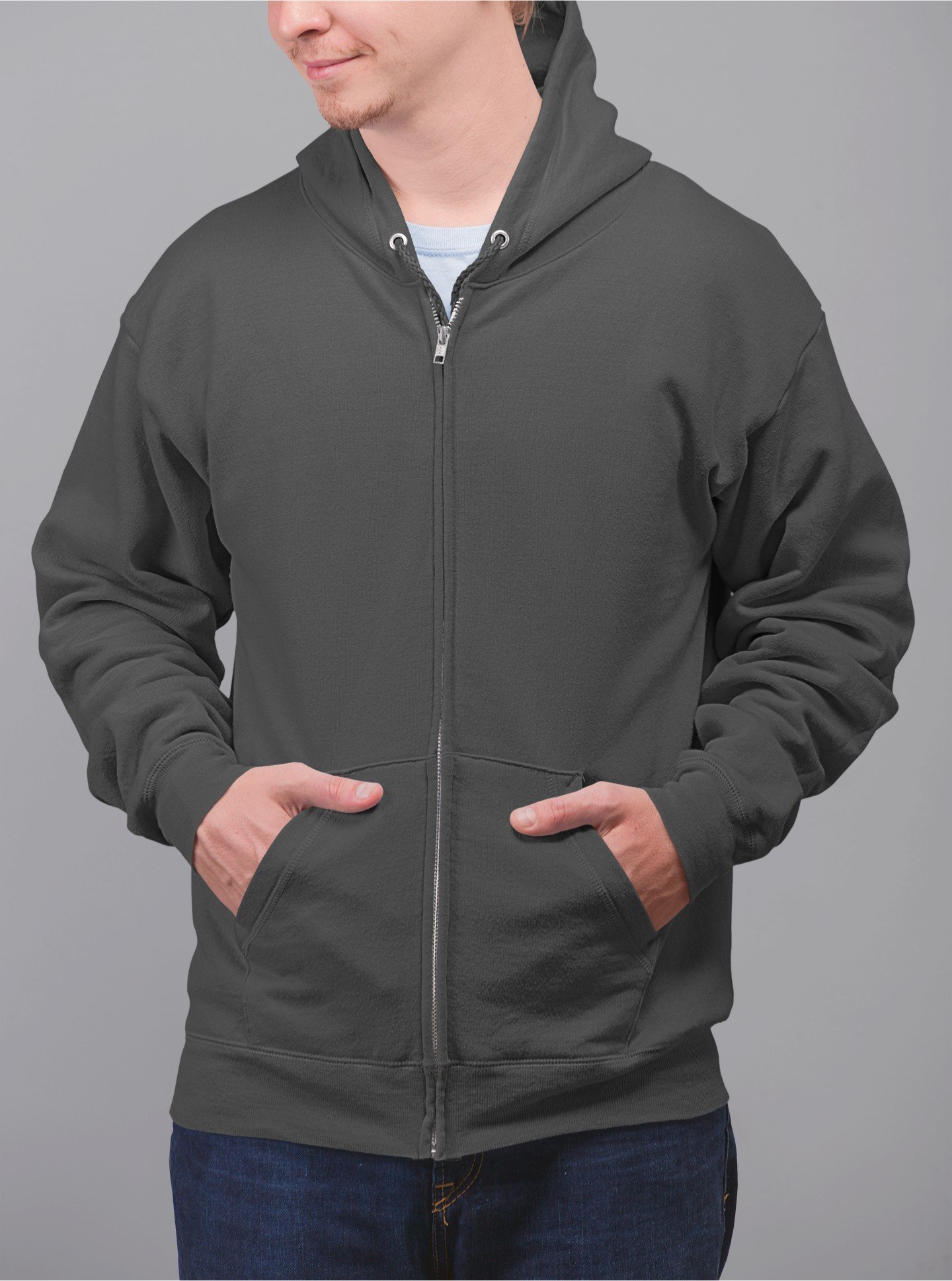 Zipper Hoodie - Charcoal Grey