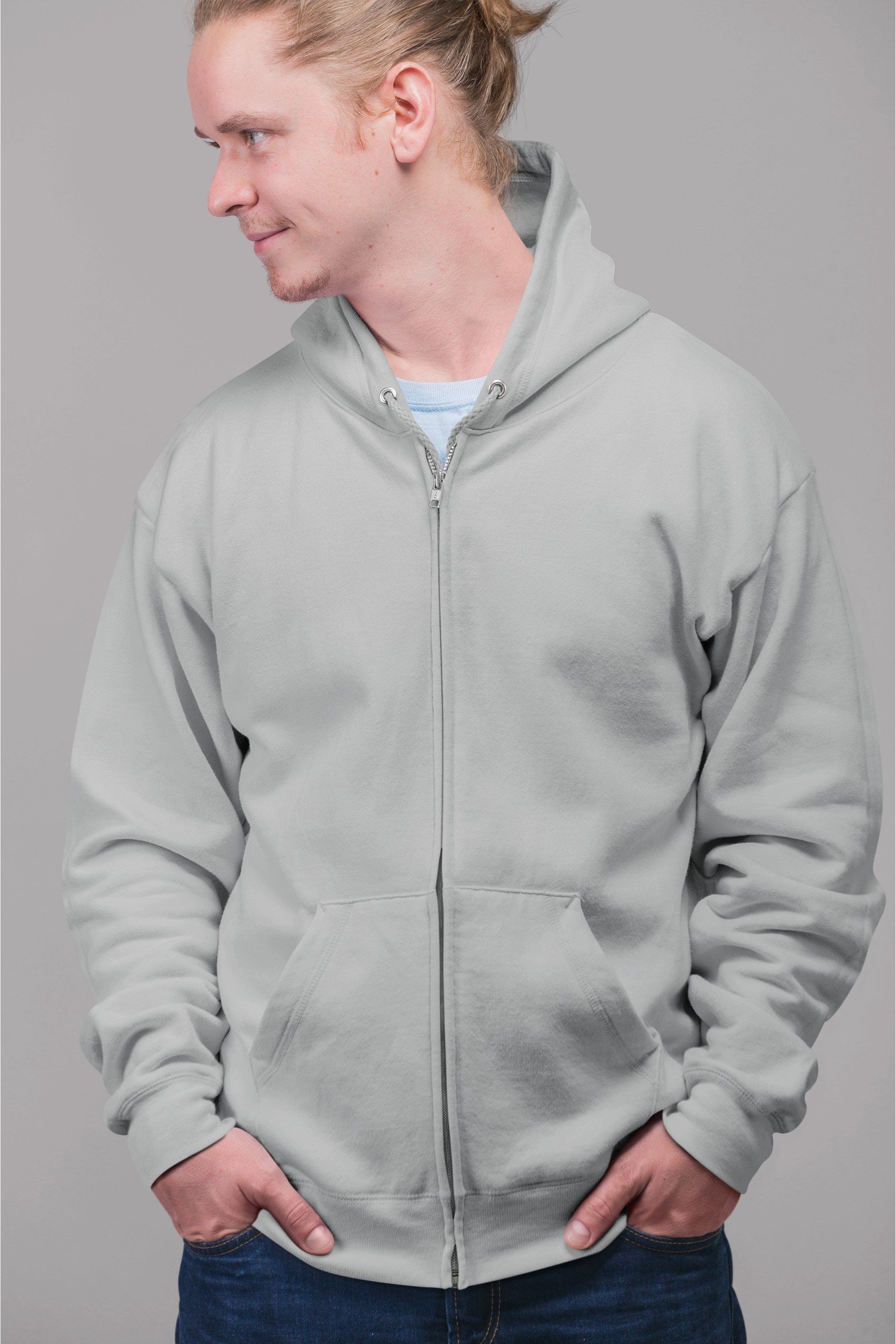 Zipper Hoodie - Heather Grey