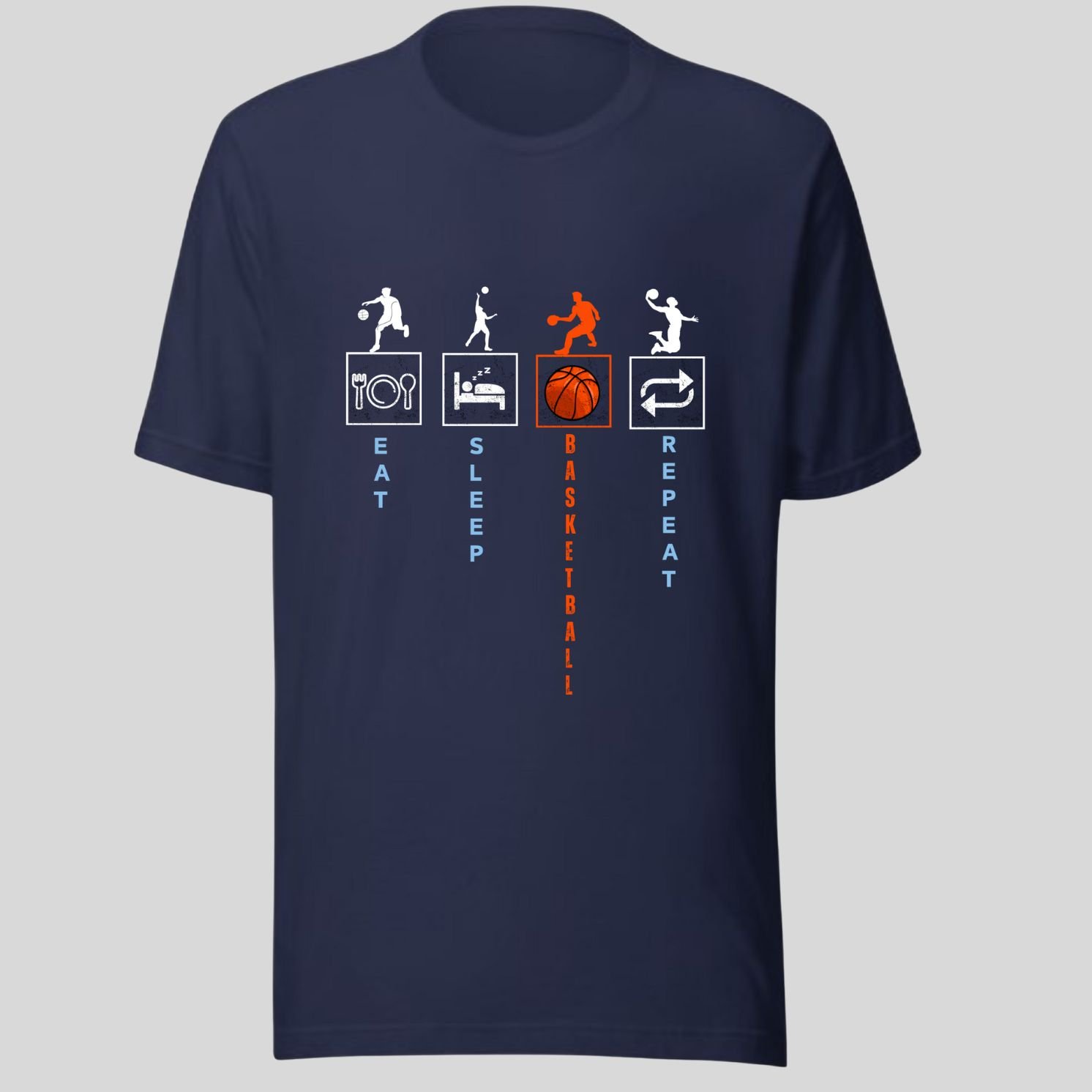 Eat Sleep Basket Ball Repeat, Sports , Swag 100% Cotton Tee