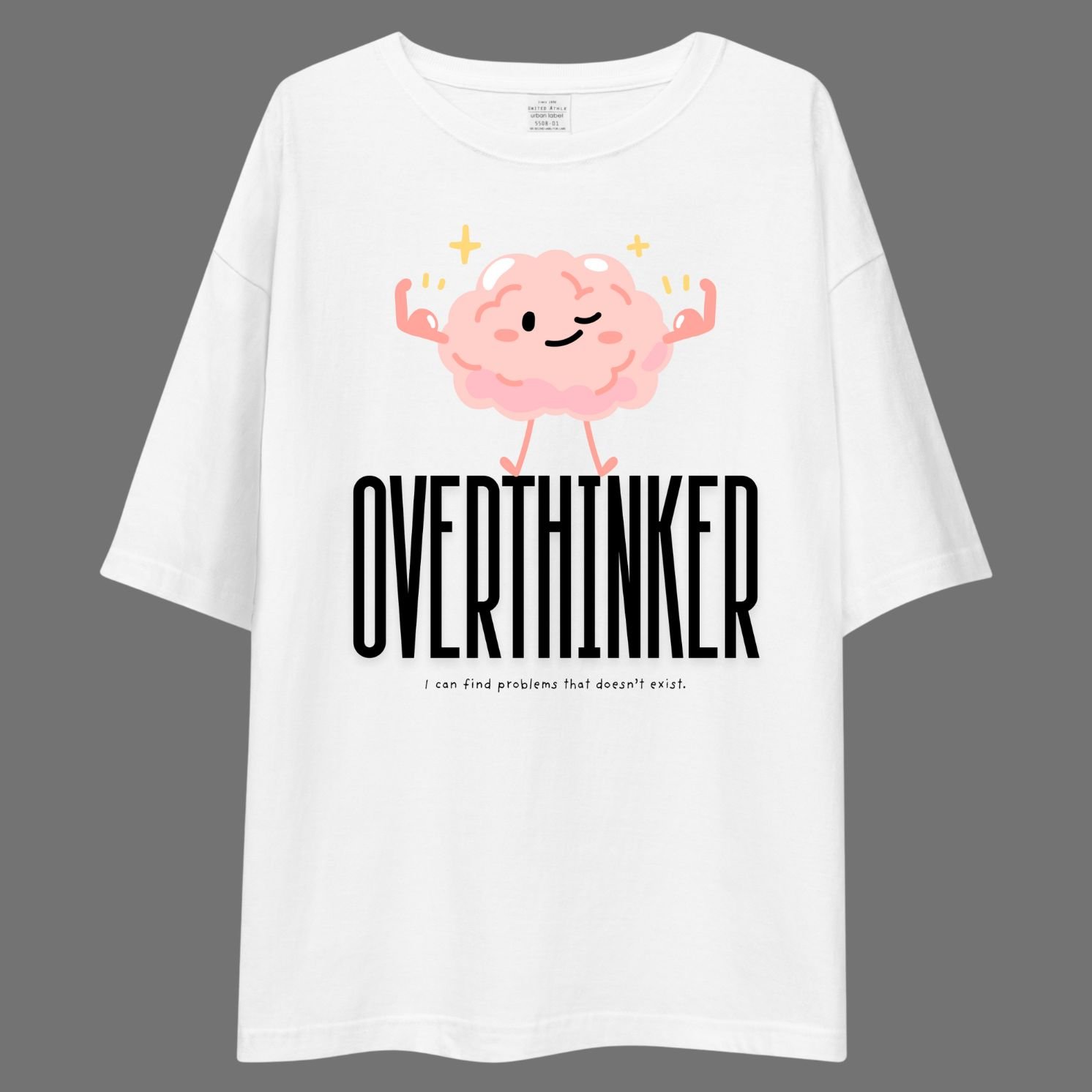Over Thinker, Cute, Drop Shoulder Tee