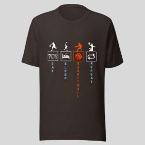 Alternative view of Eat Sleep Basket Ball Repeat, Sports , Swag 100% Cotton Tee