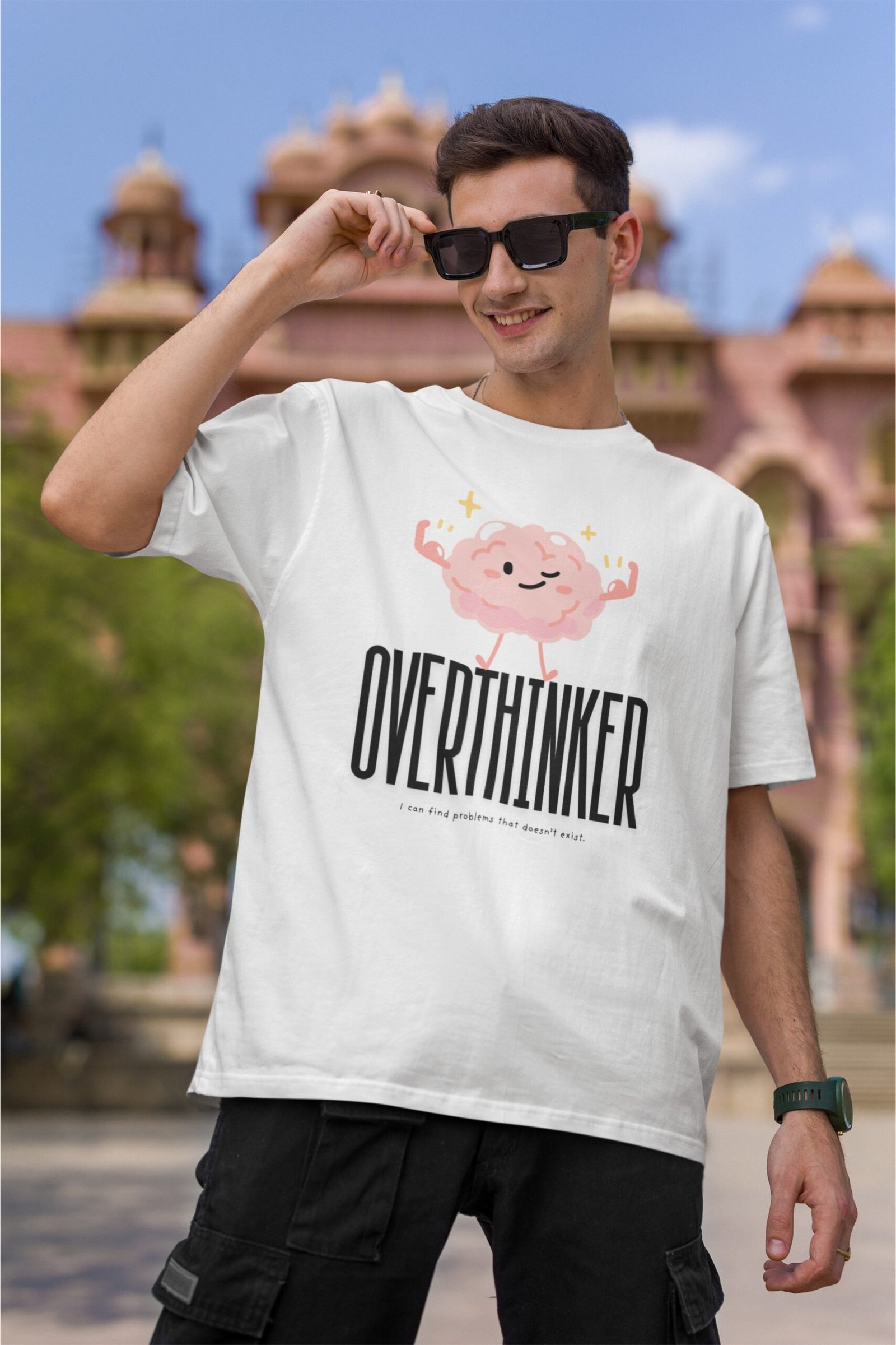 Over Thinker, Cute, Drop Shoulder Tee