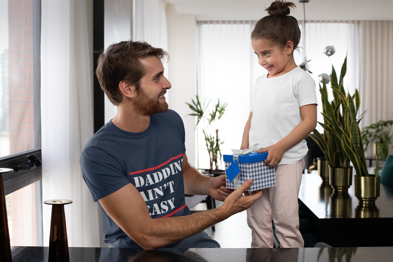 Daddin' Ain't Easy - Funny, Fathers, Family, 100% Cotton Tee - Image 2