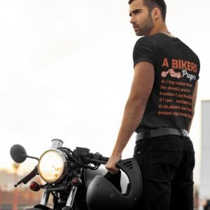 Alternative view of A Biker's Prayer - Funny 100% Cotton Tee - Print On Back