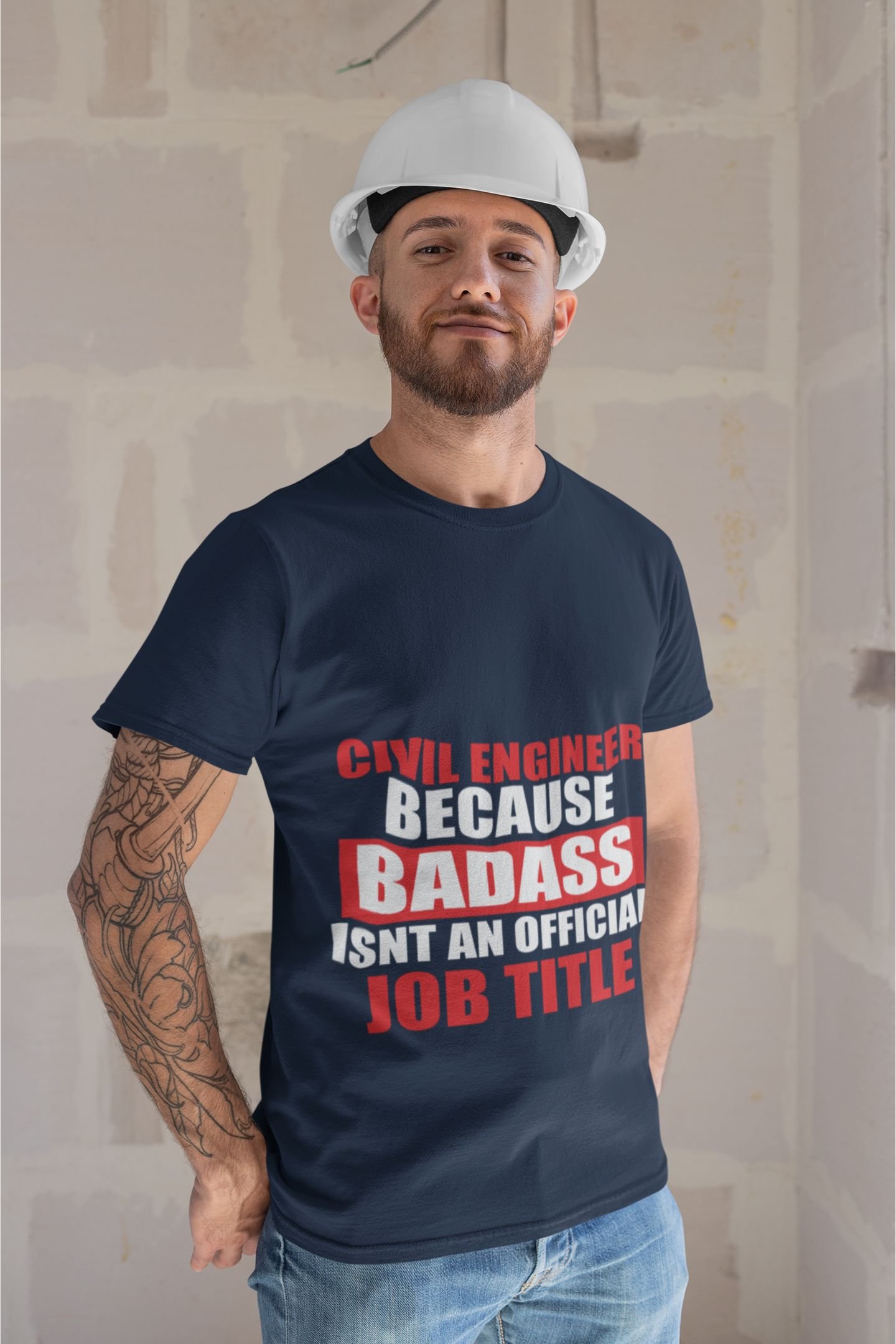 Civil Engineer Because Badass Isn't An Official Job Title - Funny, Swag, 100% Cotton Tee - Image 2