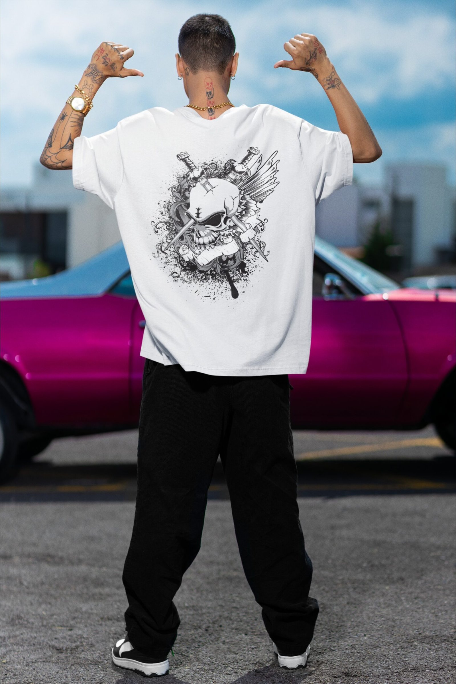 Dagger Skull - Swag, Drop Shoulder Tee