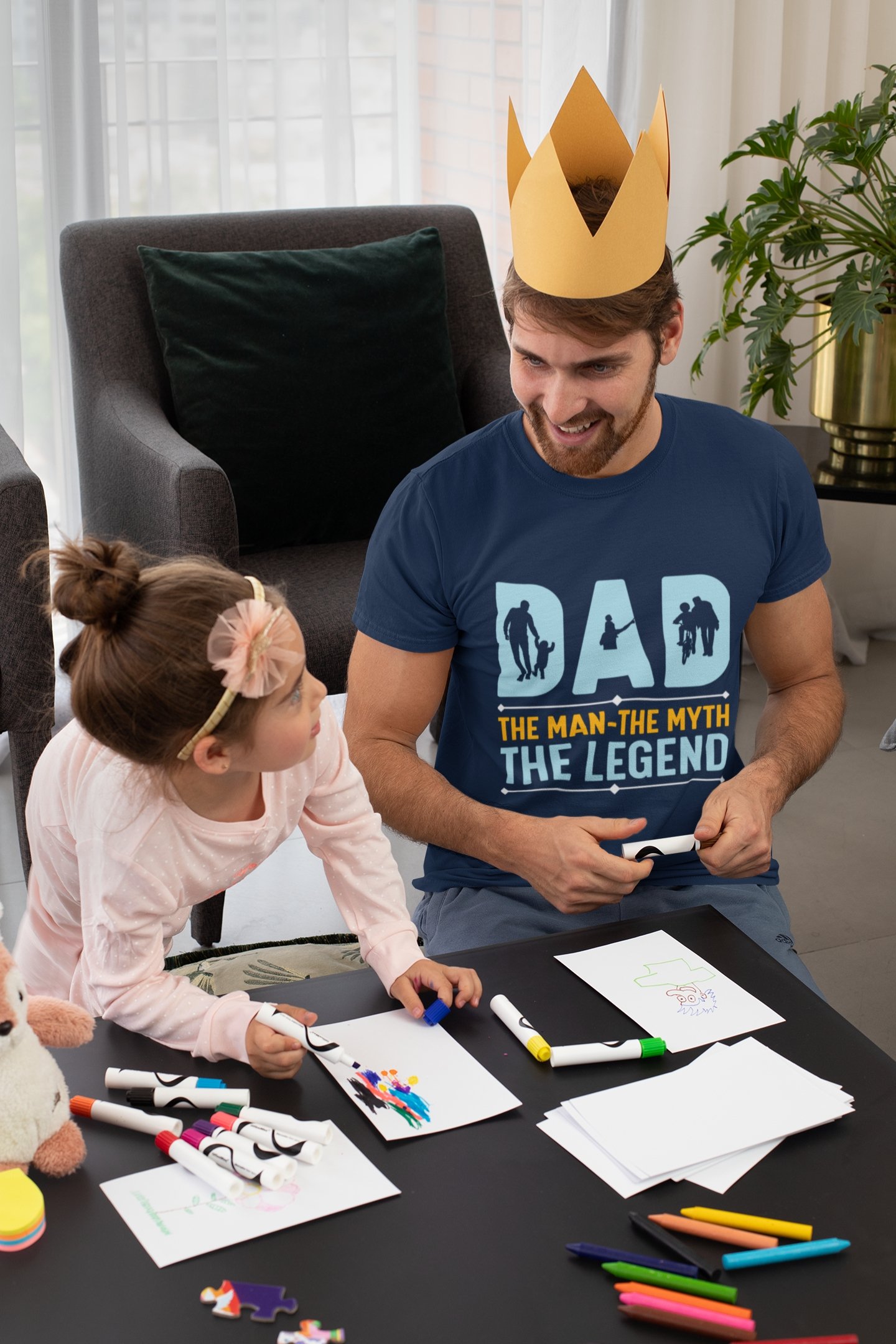 Dad The Man The Myth The Legend, Funny, Fathers, family, 100% Cotton Tee - Image 2