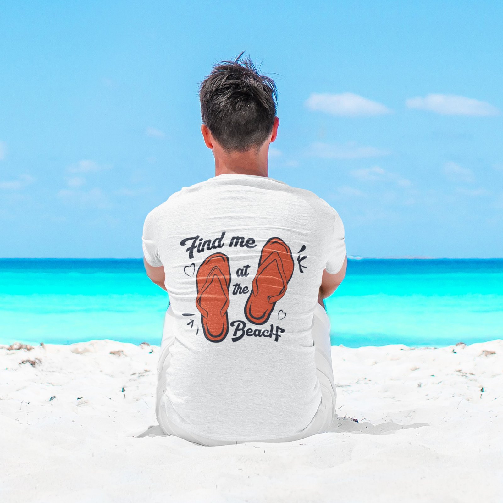 Find Me At The Beach - Vacation, Beach, Fun, 100% Cotton Tee