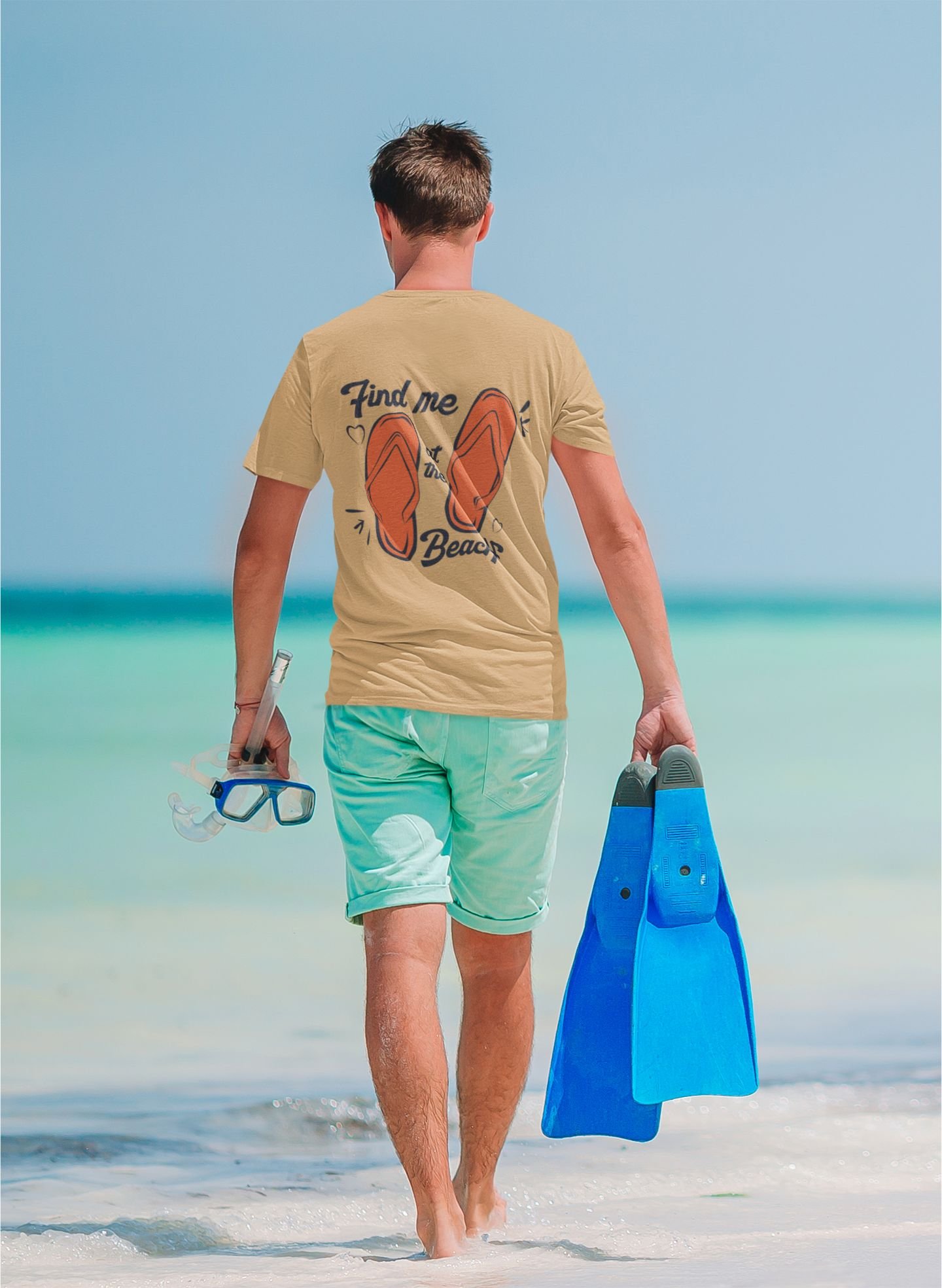 Find Me At The Beach - Vacation, Beach, Fun, 100% Cotton Tee - Image 3