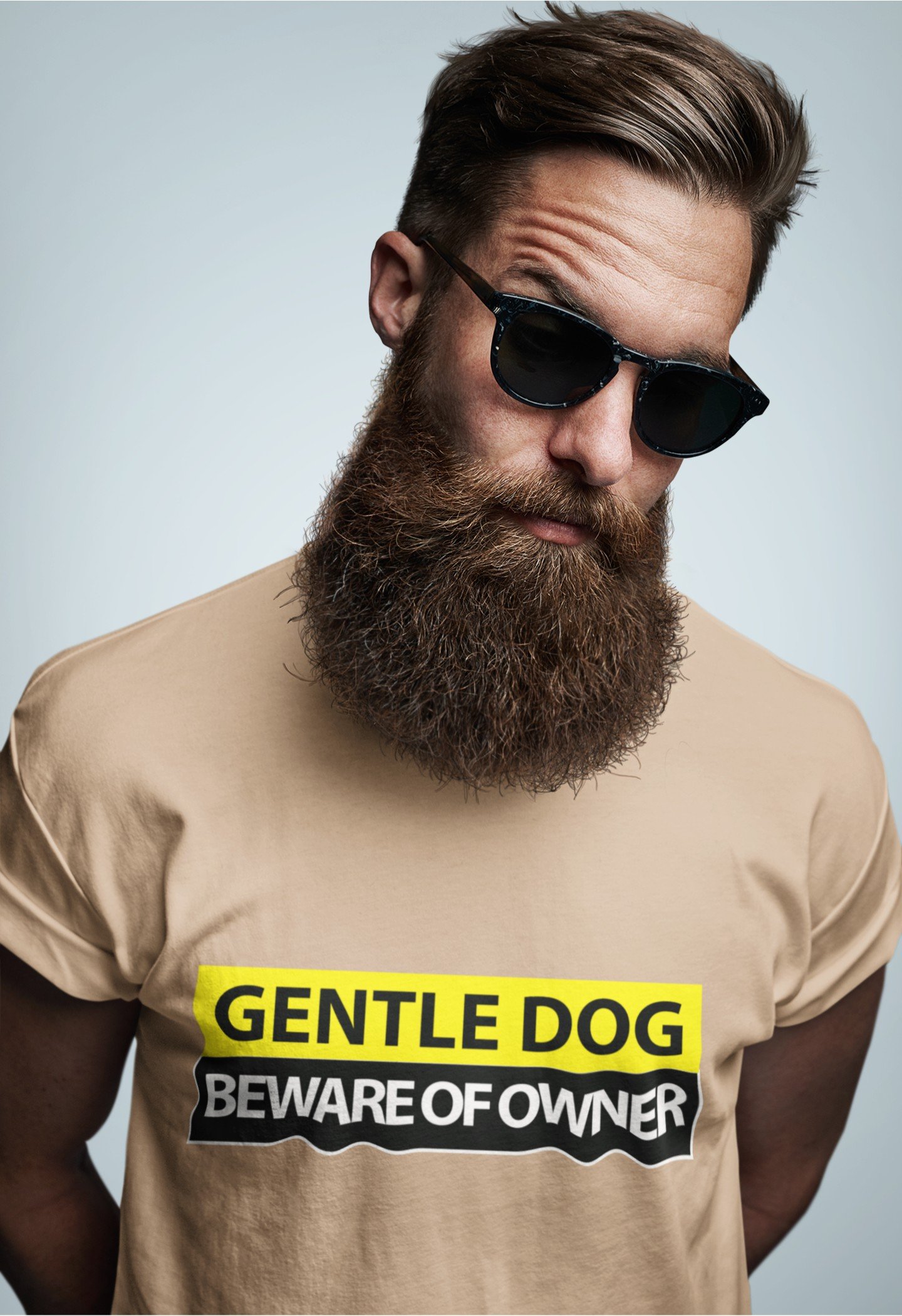 Gentle Dog Beware Of The Owner - Funny, Dog Lovers, 100% Cotton Tee - Image 2