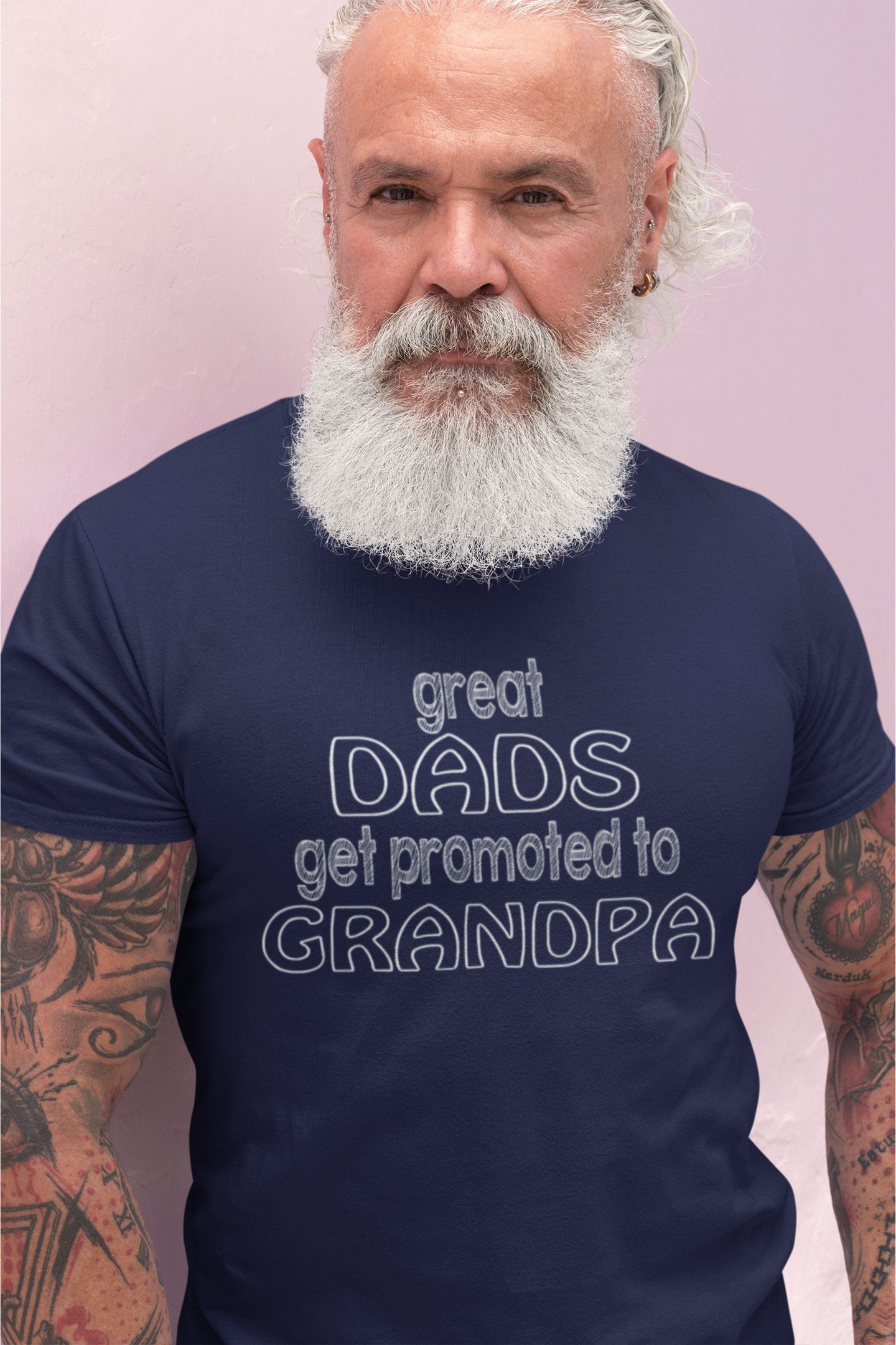 Great Dads Get Promoted To Grandpa - Grandfathers, Swag, Funny, 100% Cotton Tee