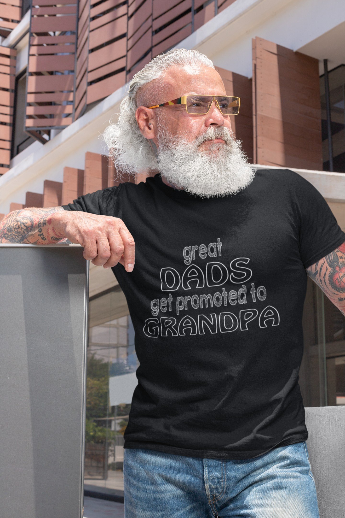 Great Dads Get Promoted To Grandpa - Grandfathers, Swag, Funny, 100% Cotton Tee - Image 2