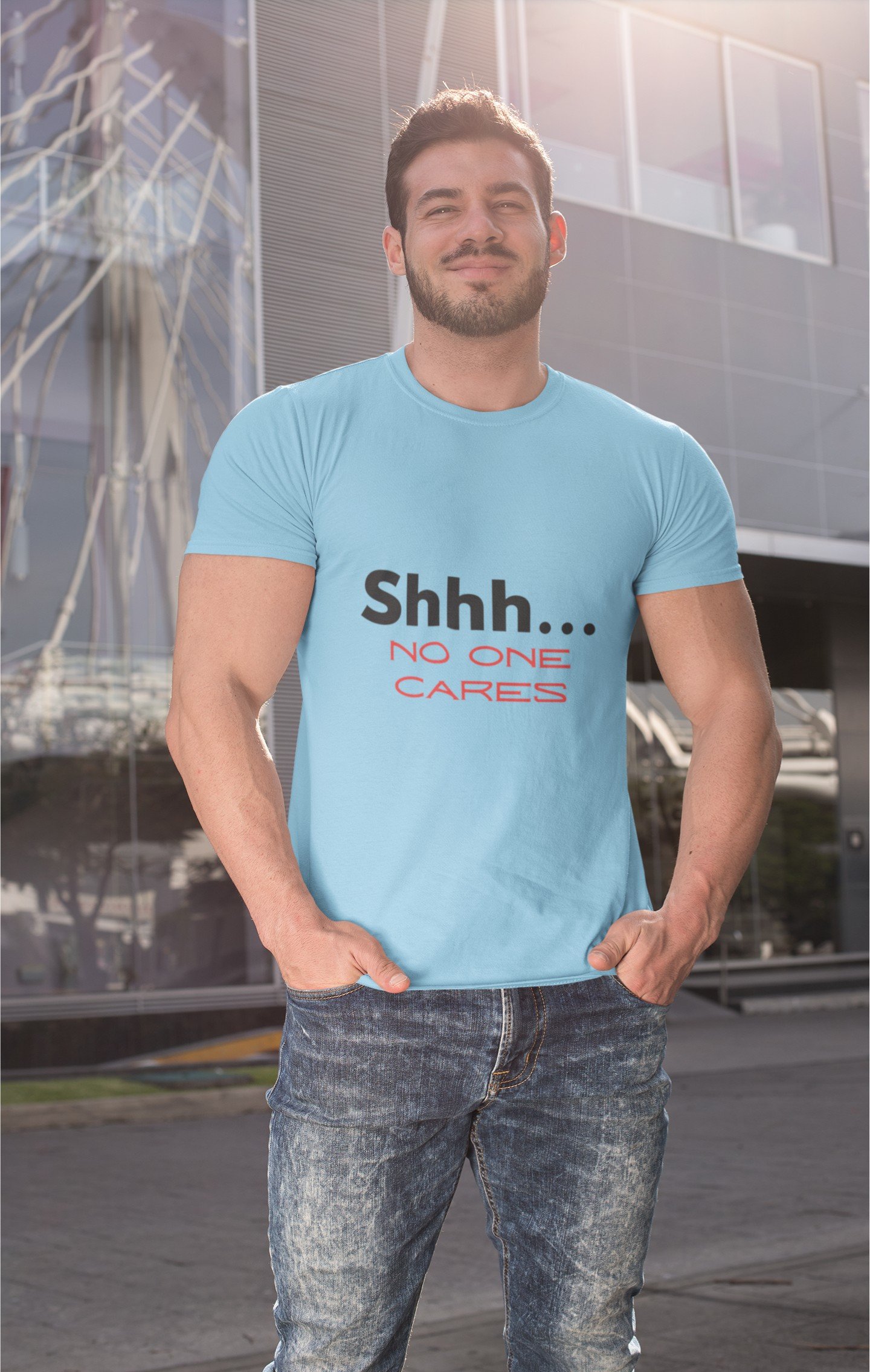 Shhh... No One Cares - Funny, 100% Cotton Tee - Image 3