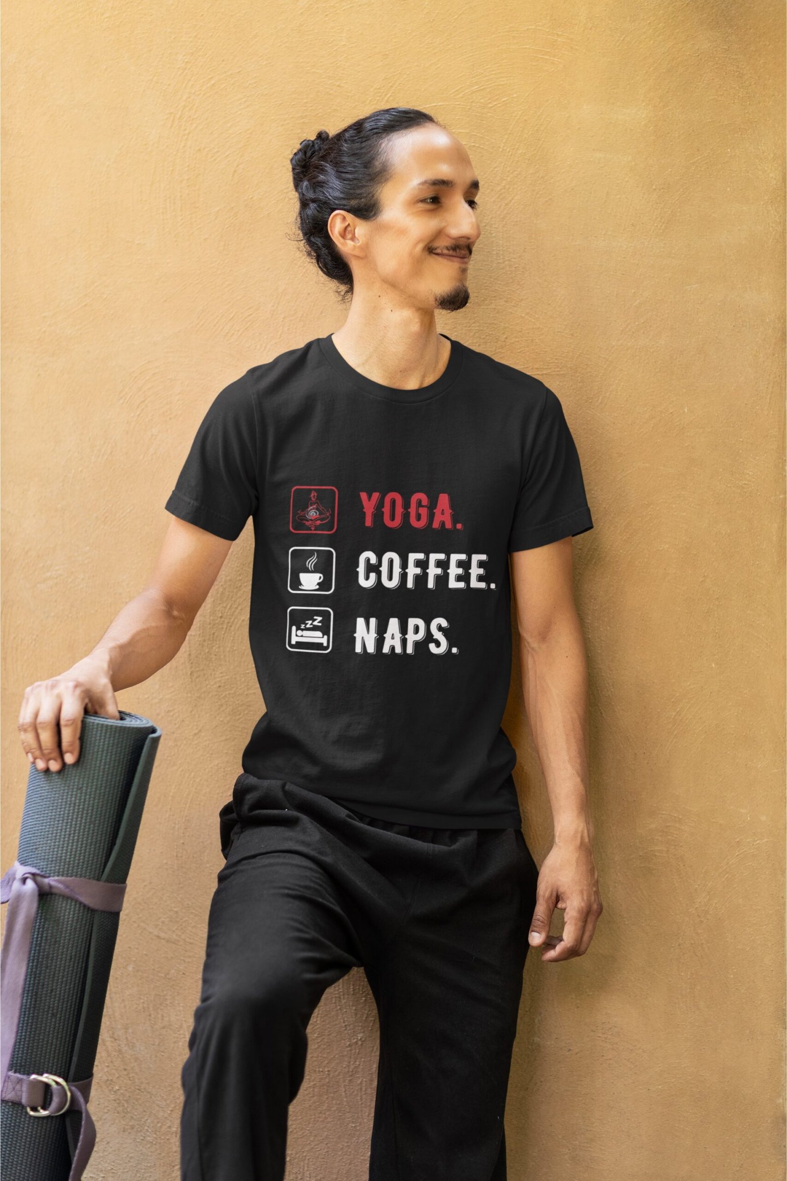 Yoga Coffee Naps - Gym Wear, Swag, 100% Cotton Tee - Image 2