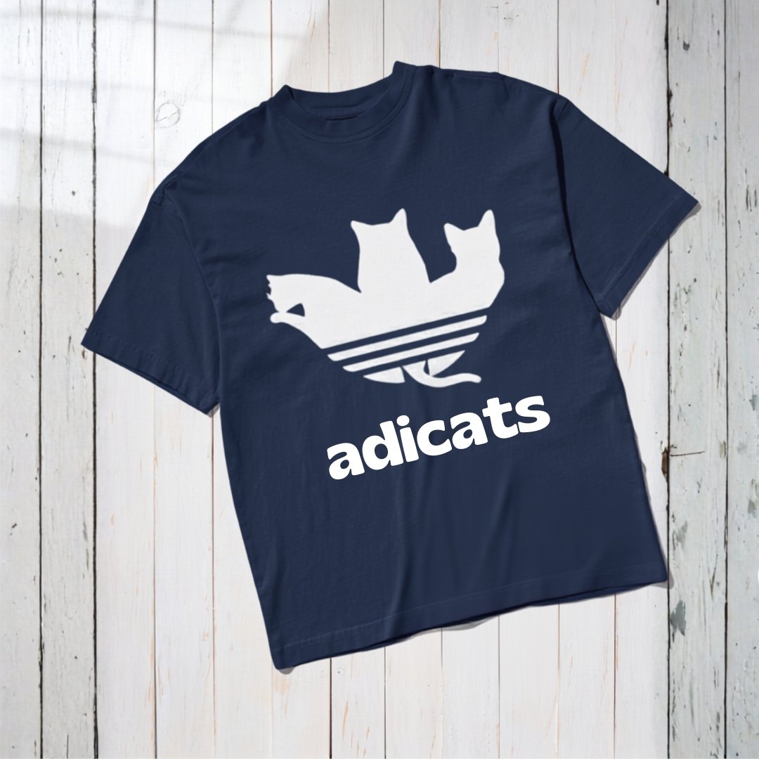 "Adicats"- adidas Parody Drop Shoulder Tee - Image 3