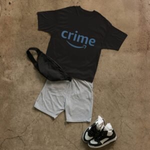 Alternative view of "Crime" - Parody Drop Shoulder Tee