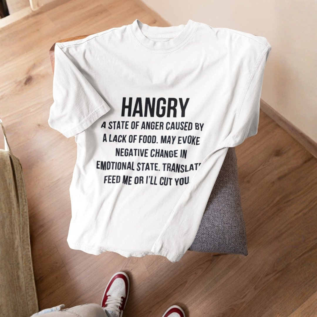 Hangry - Funny Drop Shoulder Tee - Image 2