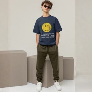 I'm Smiling All The Time Because I Can't Hear A Word You Are Saying - Funny, Sarcastic Drop Shoulder Tee - Image 2