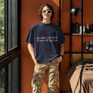 "Unisex" Knower Of Stuff. Fixer Of Things - Funny, Swag, Drop Shoulder Tee - Image 2