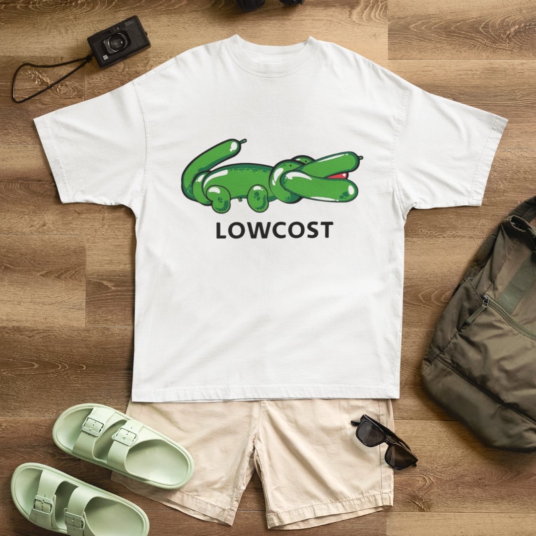"Lowcost" Lacoste Parody - Drop Shoulder Tee