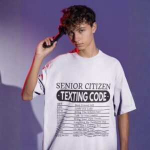 Alternative view of Senior Citizen Texting Code - Funny, Drop shoulder Tee